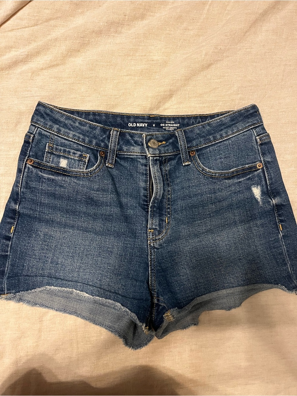 Old Navy Dark Blue Distressed Denim Cutoff Shorts
